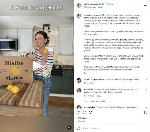 influencer marketing example