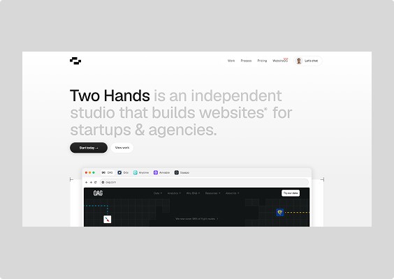 Minimal SaaS website hero section with bold typography, clear messaging, and a clean conversion-focused layout.