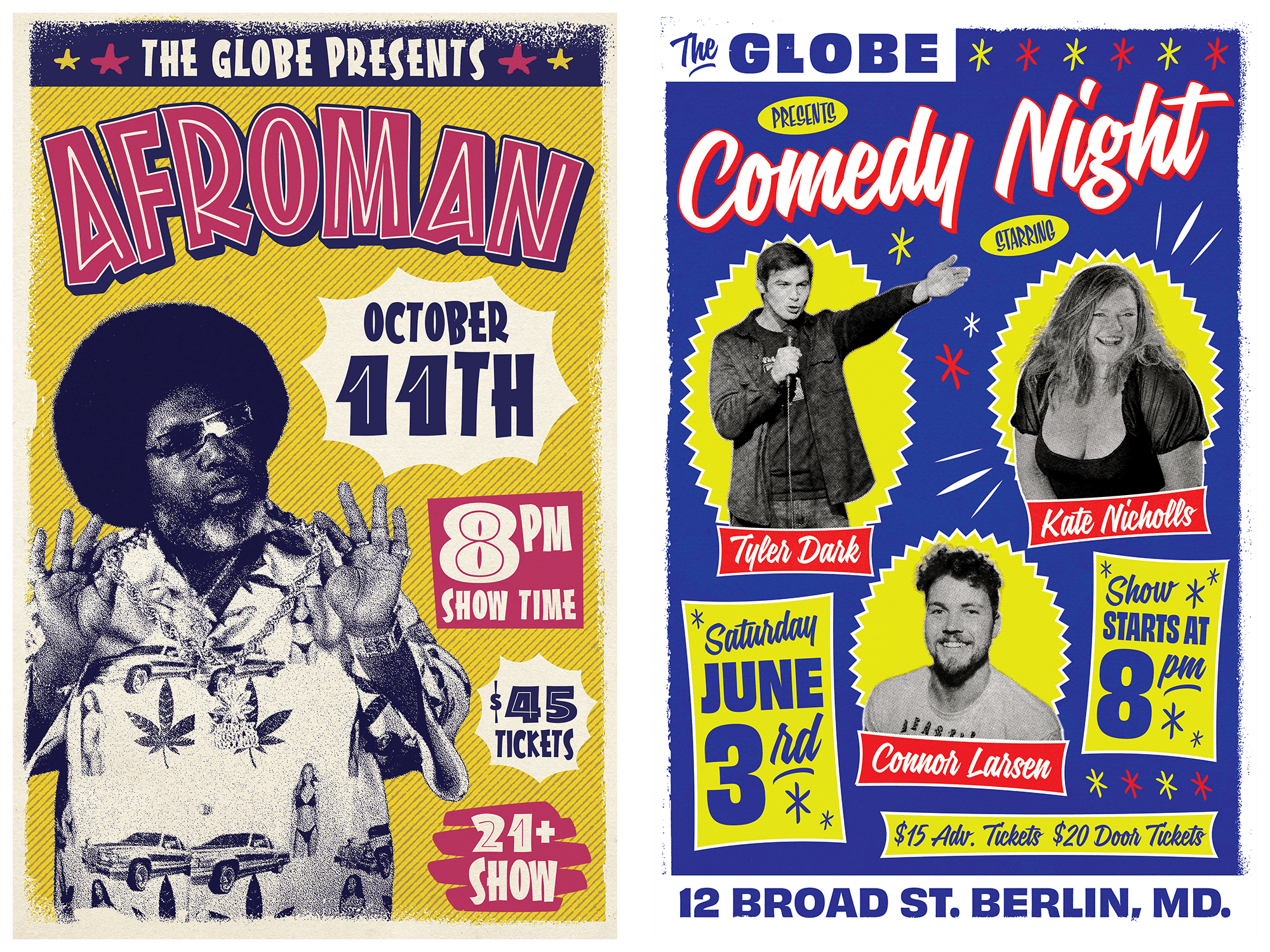 Afroman and Globe Berlin Comedy Night Show Posters
