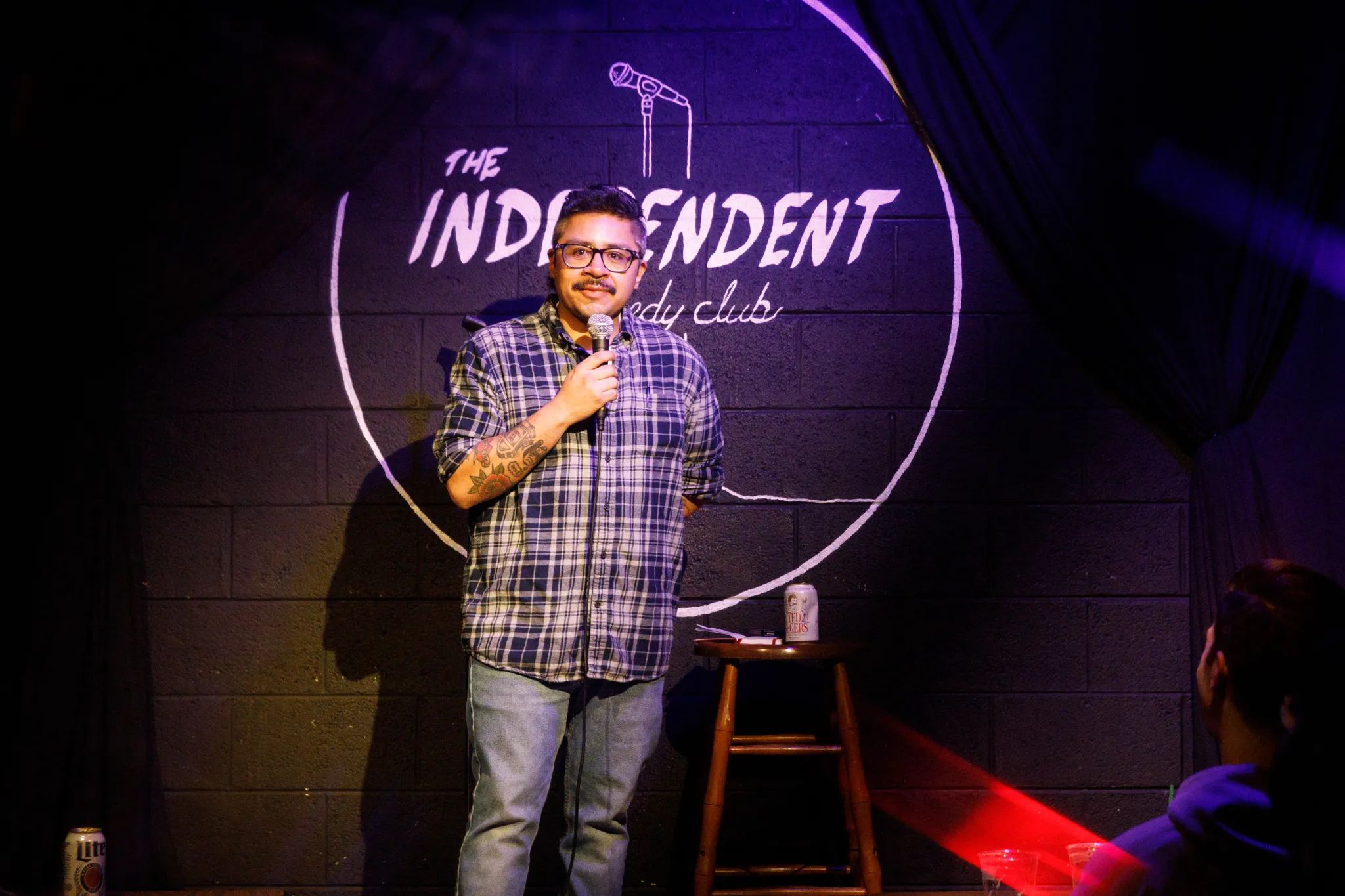 Comedian Luis Uz on Stage at the Independent