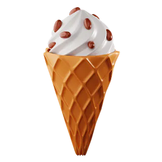 Free 3D cone ice cream icon