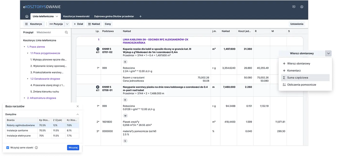 Aplikacja eKosztorysowanie