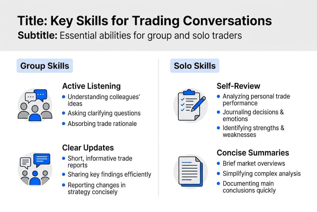 Infographic showing key trading conversation skills comparison