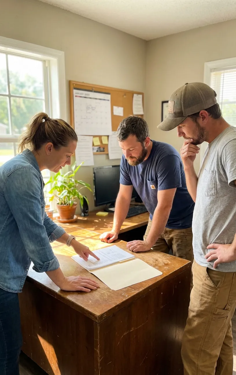 Team meeting at RockN' Socials digital marketing agency.