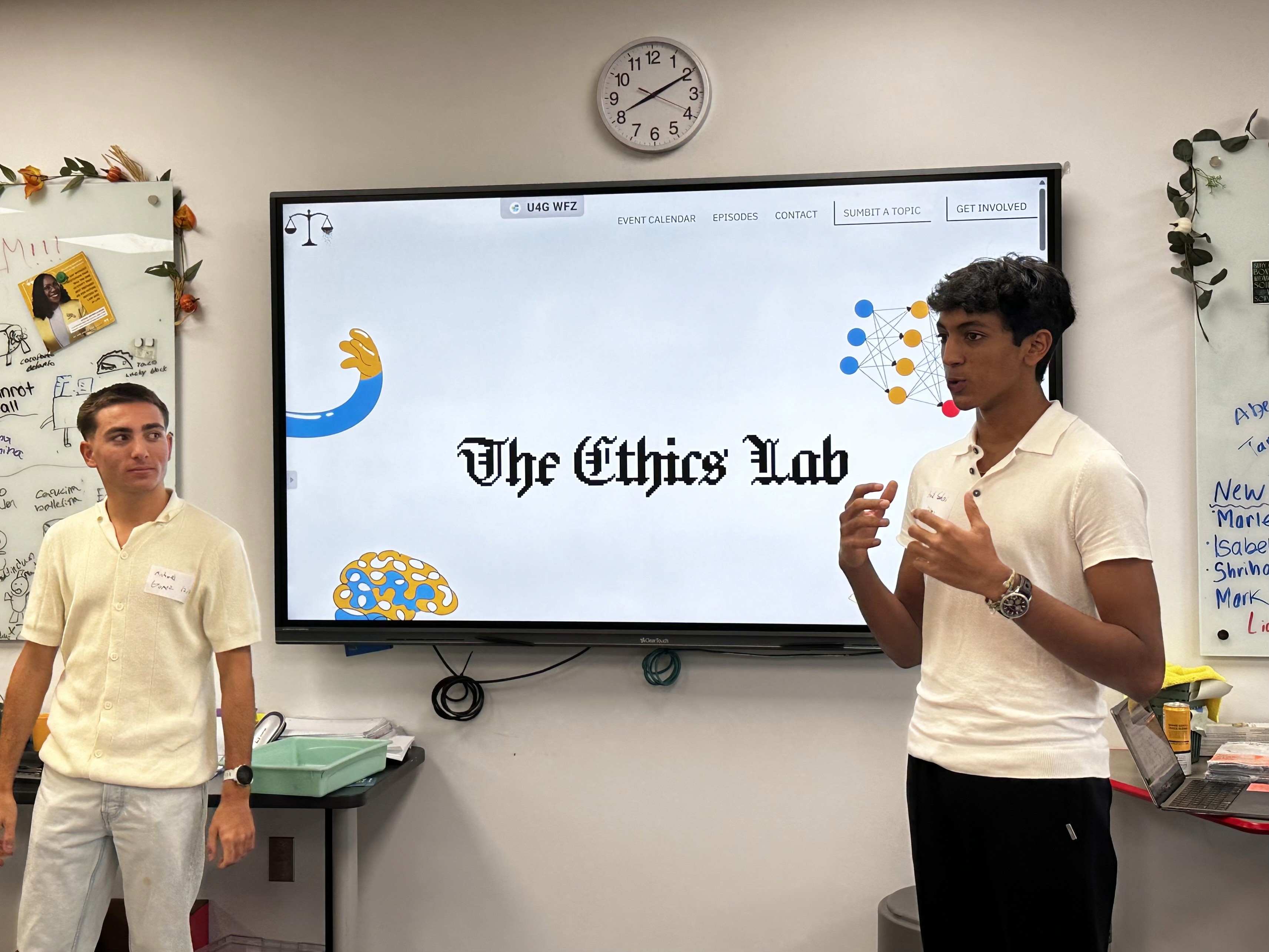 image of man in front a painting