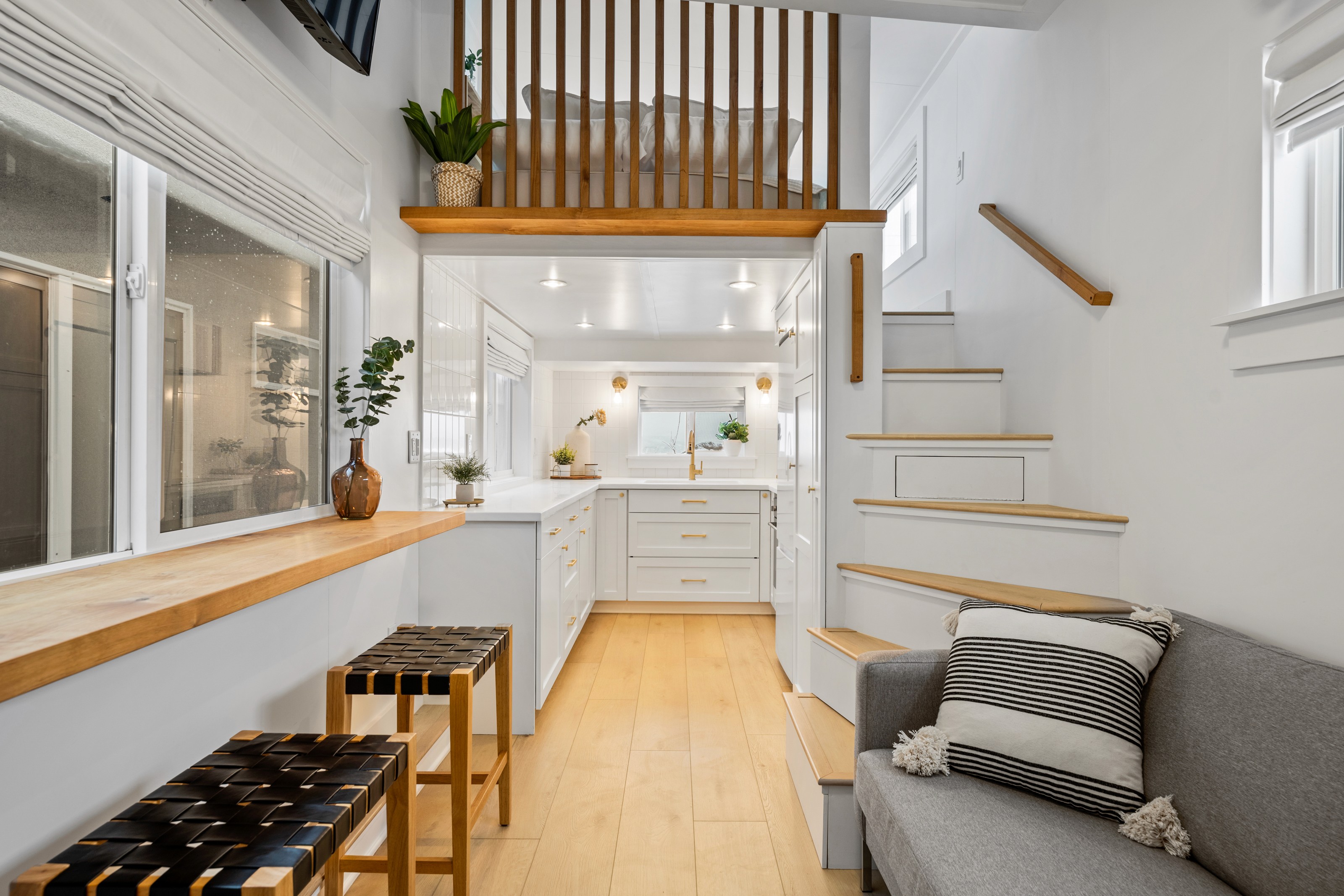 Updated living space with wood detailing and vintage charm in a Southern Utah remodel