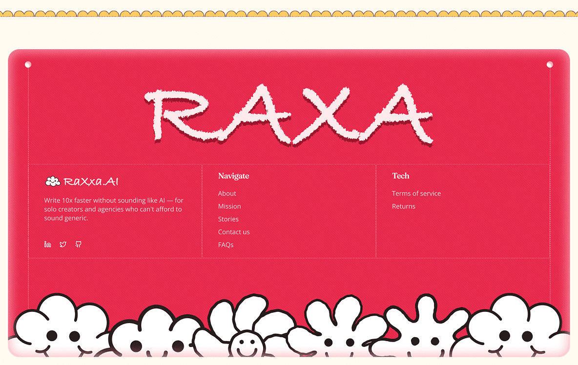 RAXA Footer design