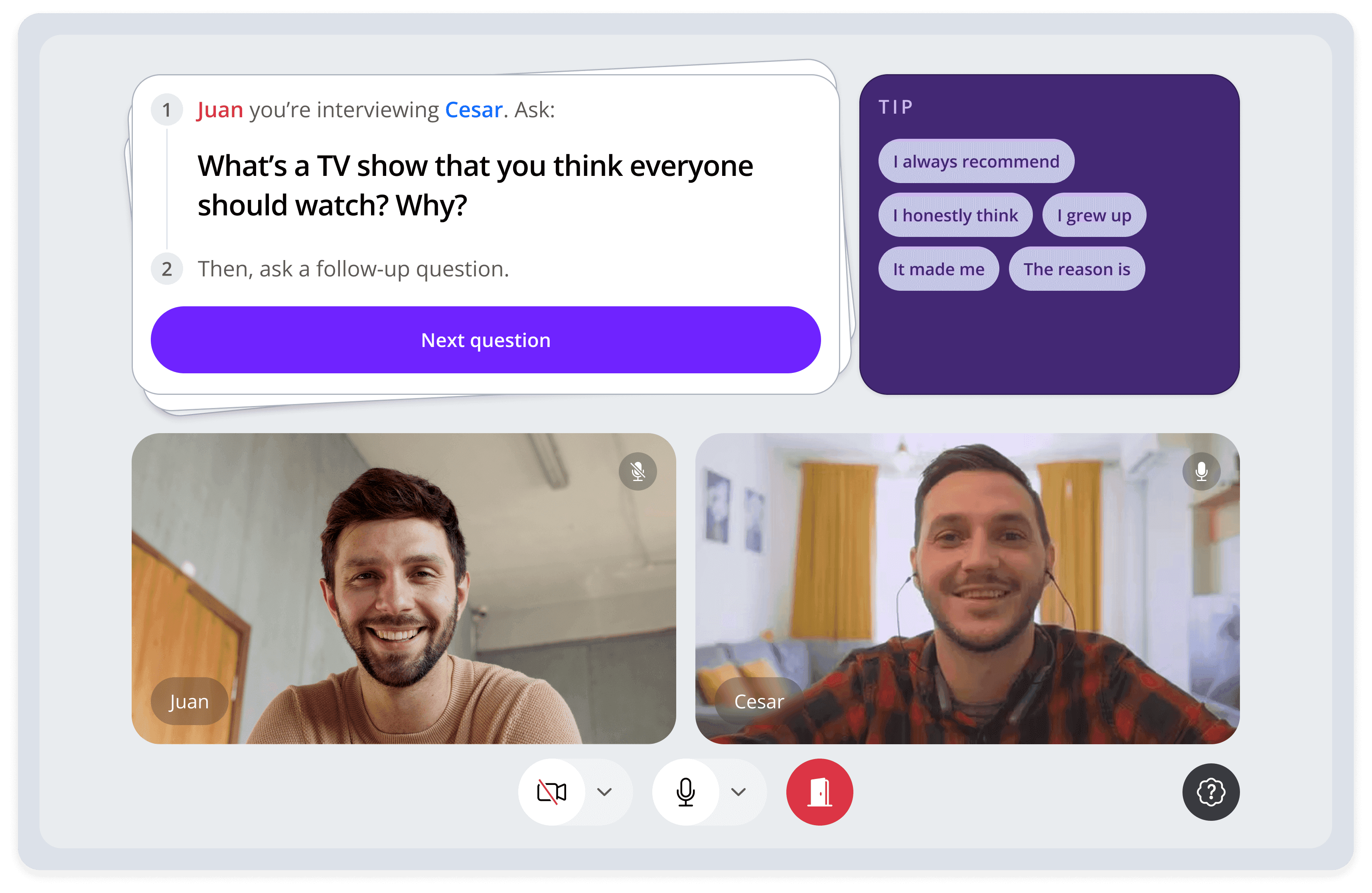 Leap session UI