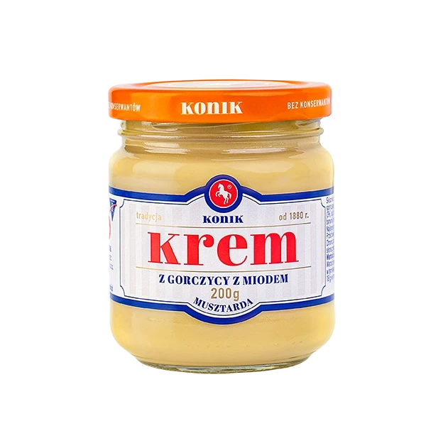 Musztarda krem z gorczycy z miodem 200g słoik