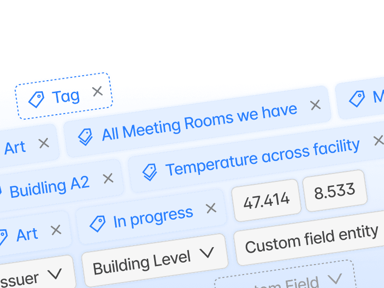 Tags and custom fields that can be applied on devices