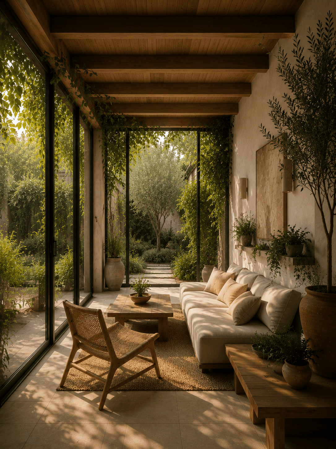 Serene indoor-outdoor living space