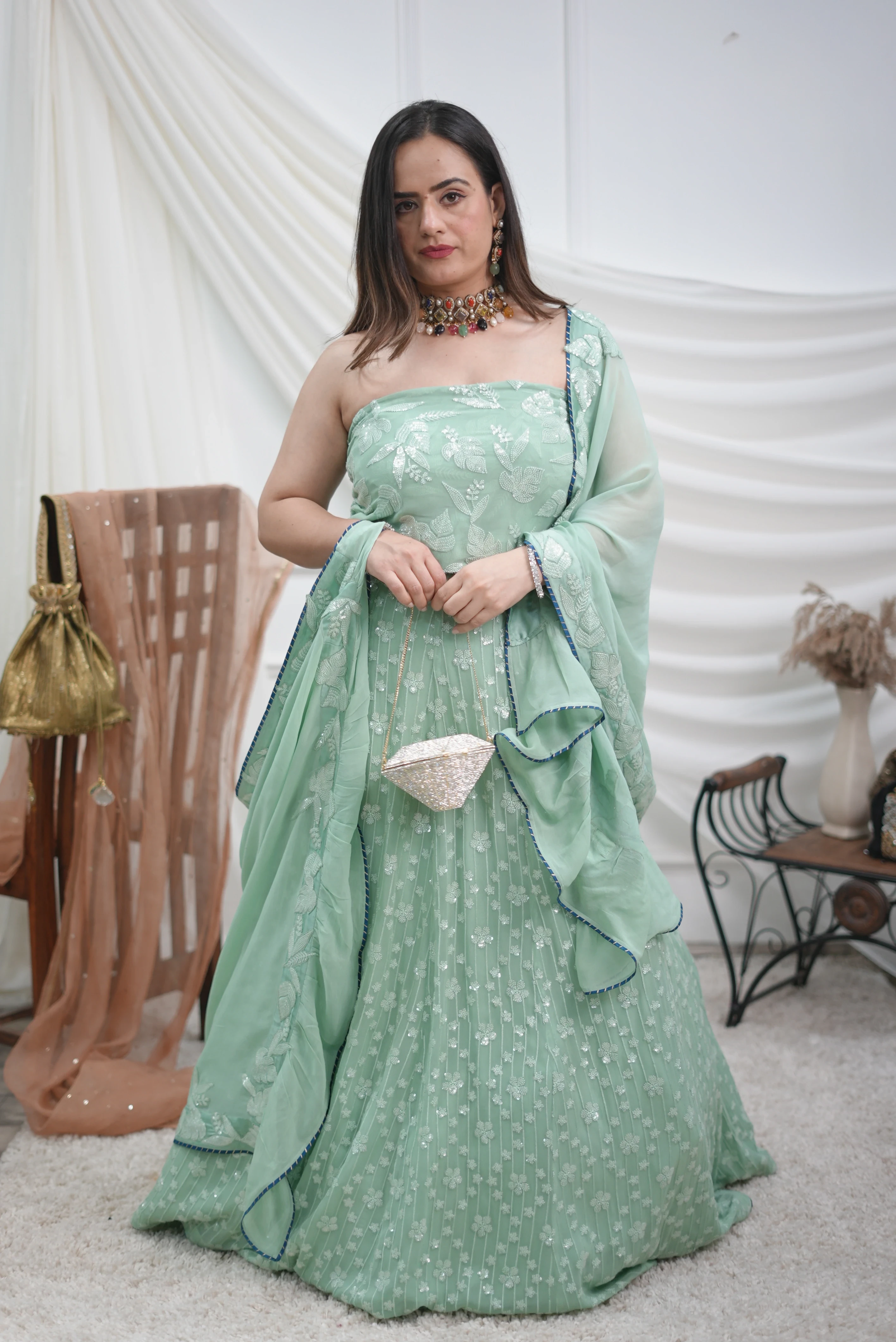 The Sabz-e-Noor Lehenga Set 1