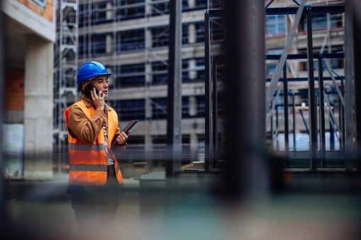 Construction worker using TickedOff for contractor management and efficiency