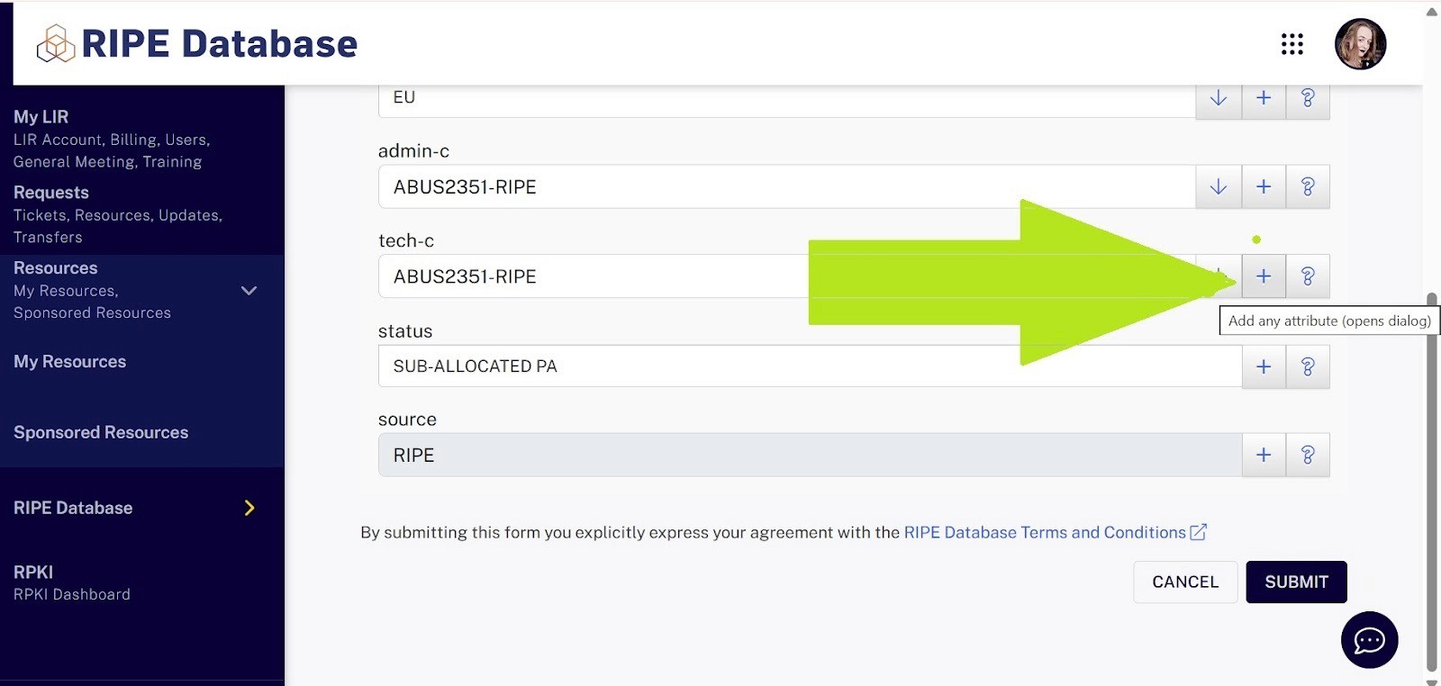 How to add IPbnb as the abuse contact