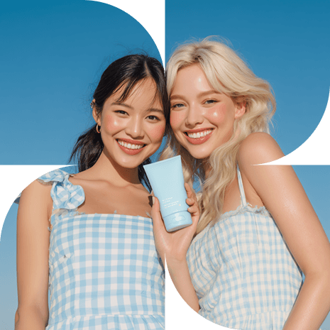 2 models showcasing a product