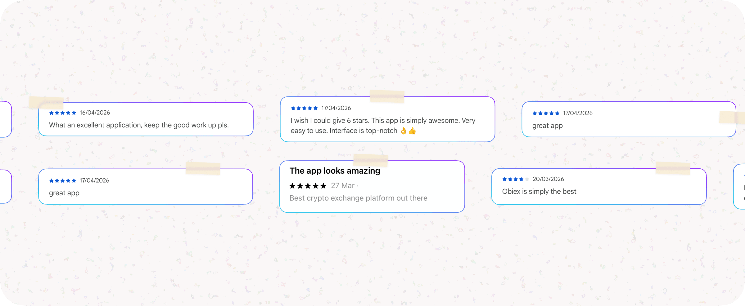 Team and customer comments collected after the Obiex mobile app redesign.