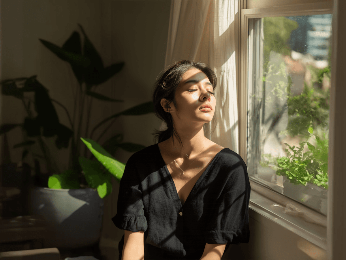 The image features a human subject with a futuristic, digital screen overlaying their face, creating a surreal and intriguing effect.