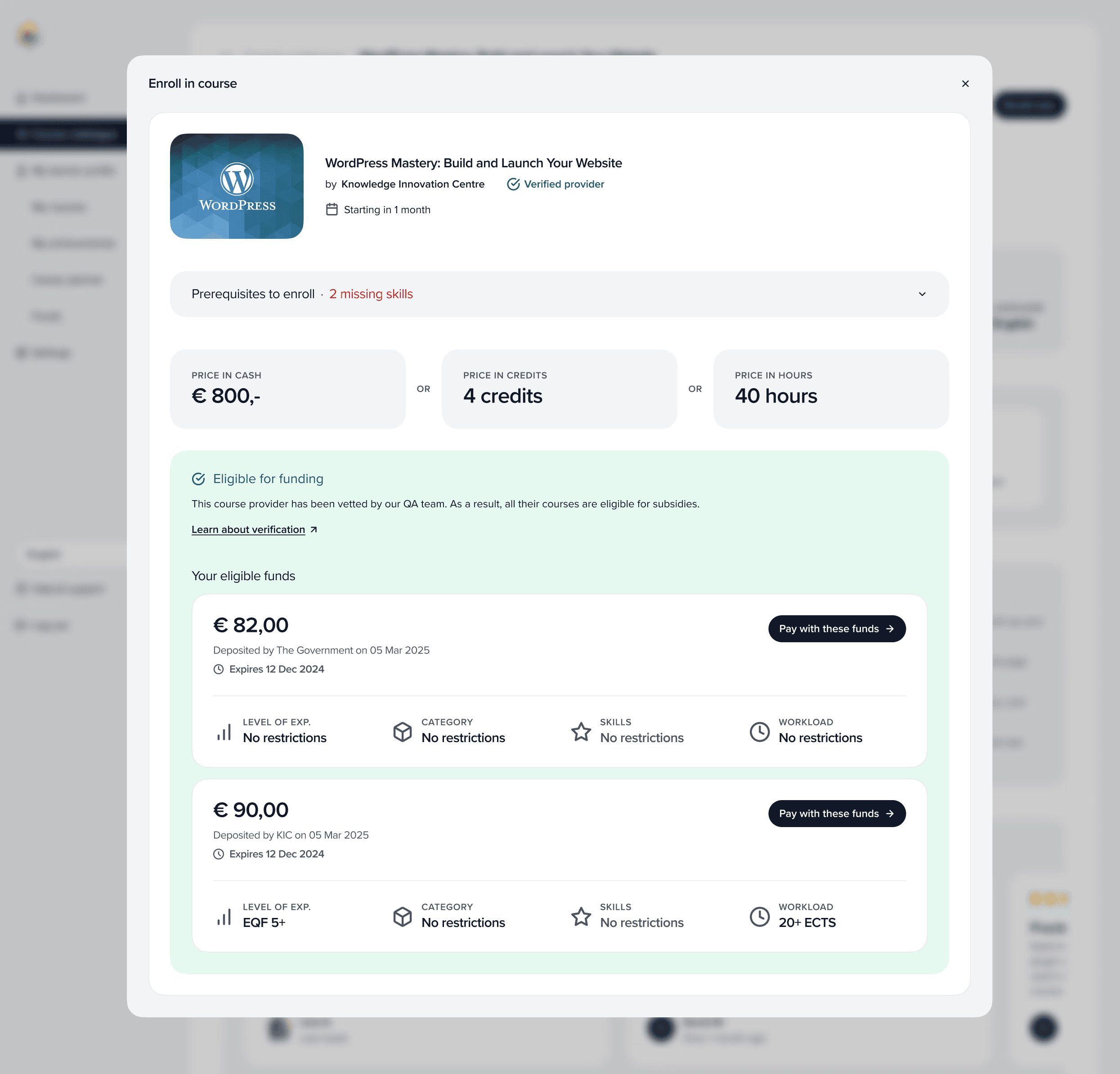 RALExILA enroll into course