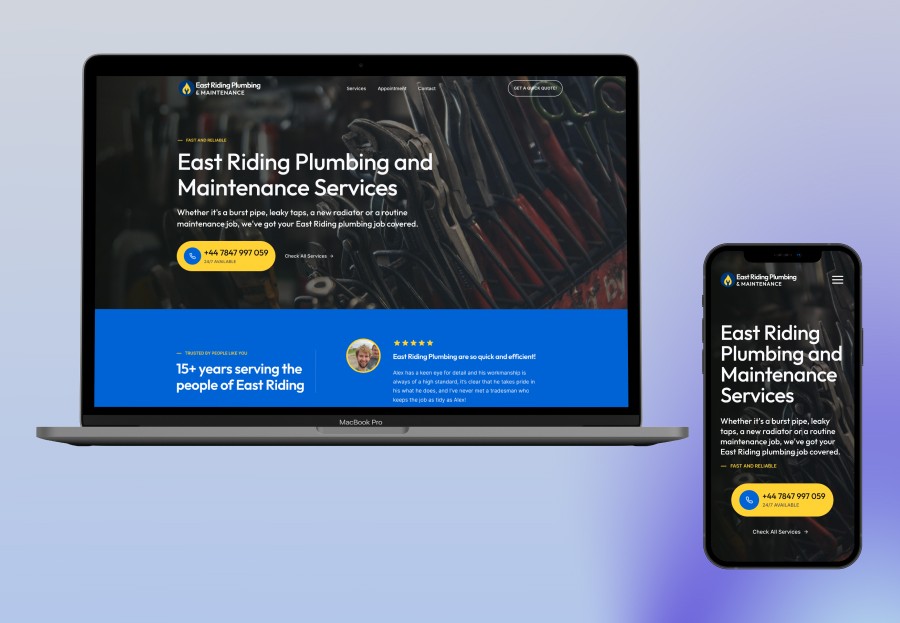 East Riding Plumbing website design by Superlinear a Beverley web design company