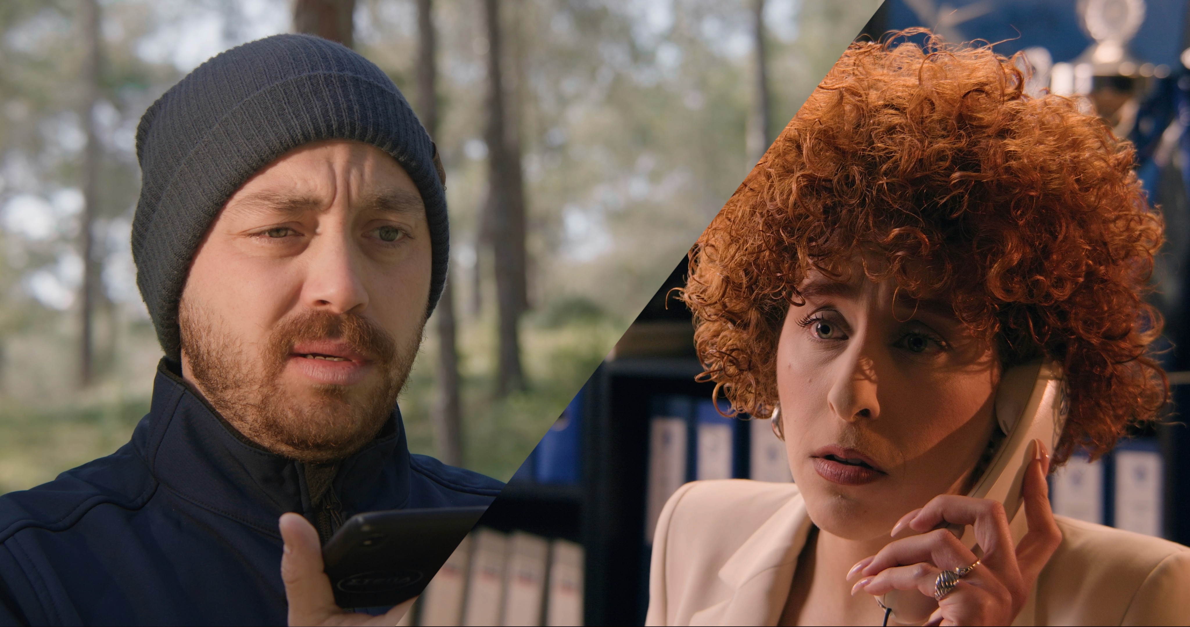 Fan and secretary of Anorthosis talking on the phone