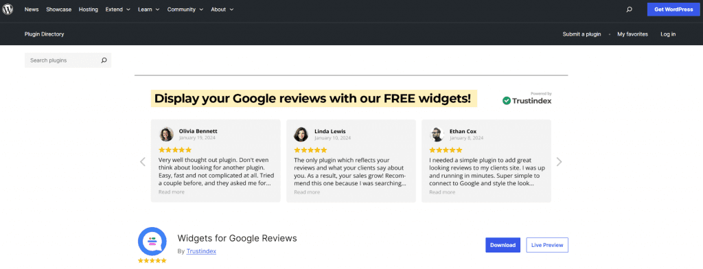 widgets for Google reviews