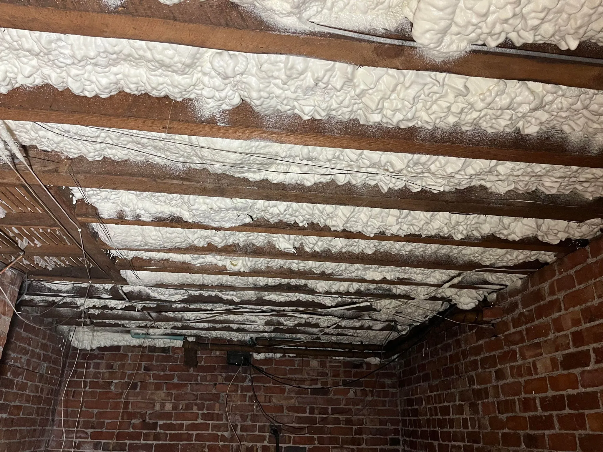 Example of underfloor spray foam insulation