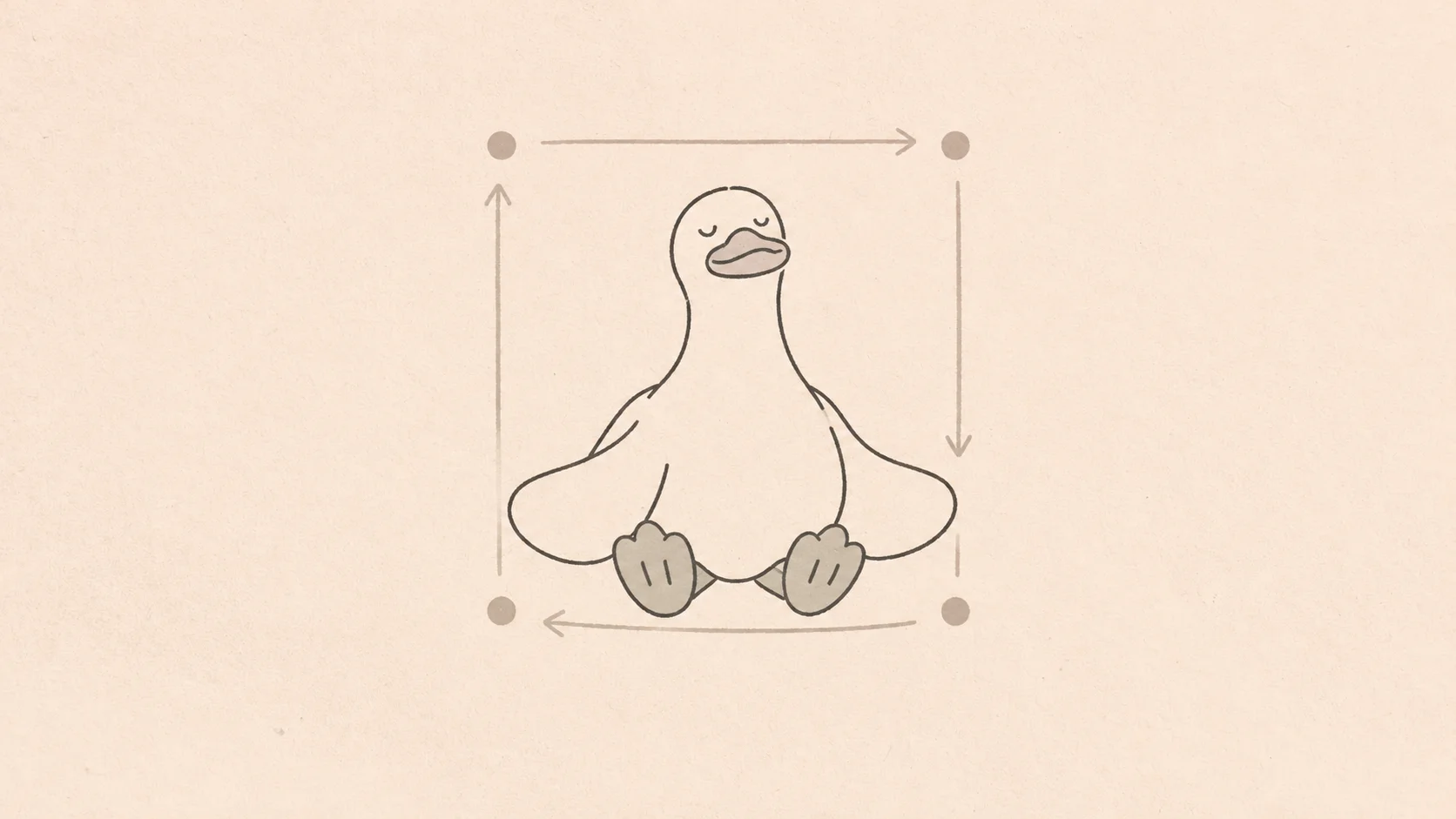 Quabble duck meditating peacefully inside a square breathing pattern, illustrating the box breathing technique for relaxation