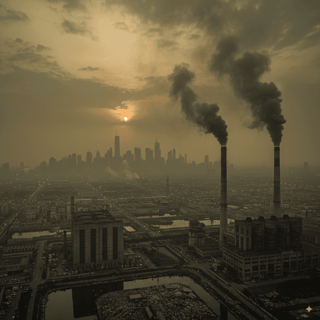 Polluted cityline