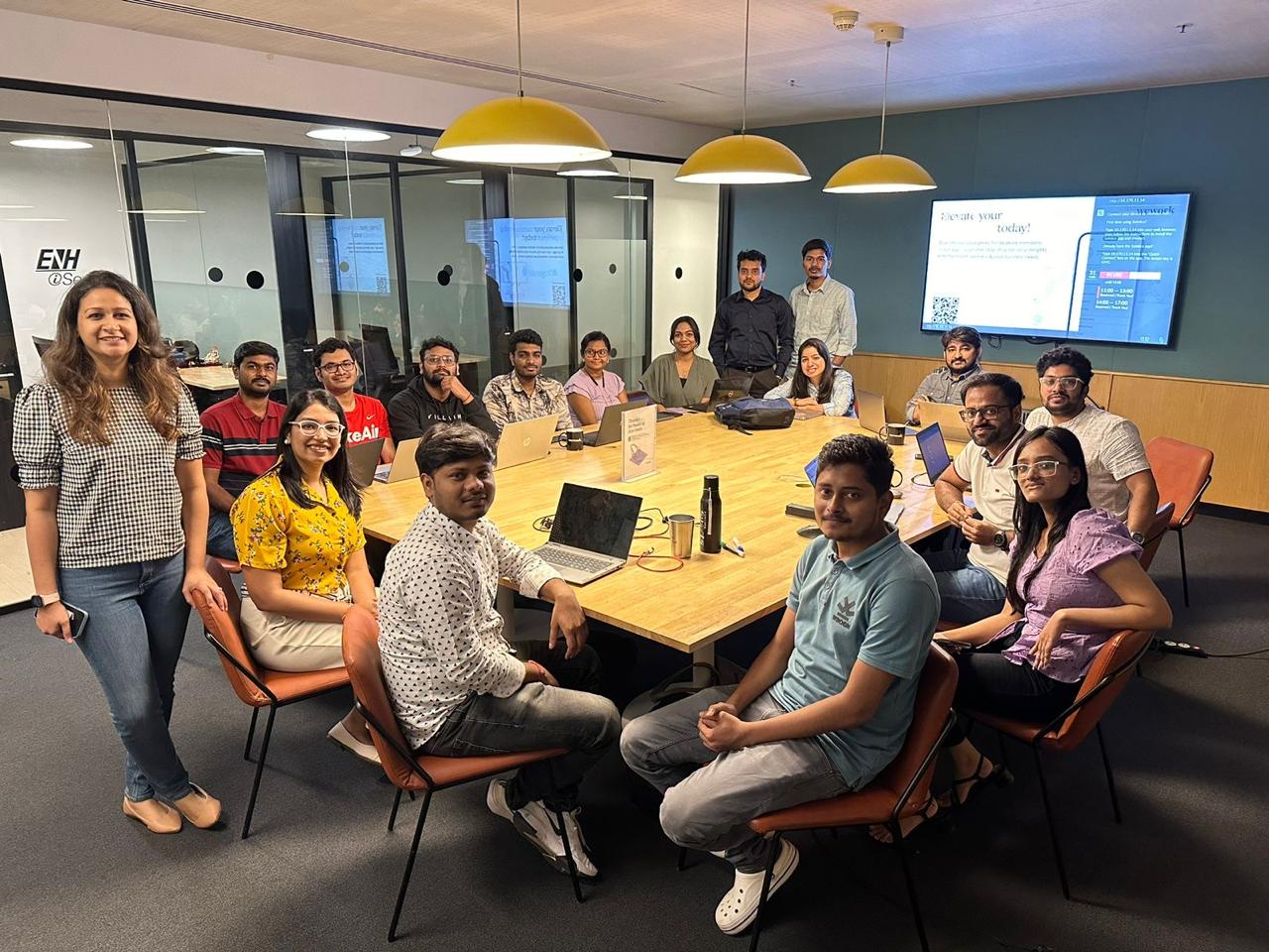 Abstract flowing green lines on black background