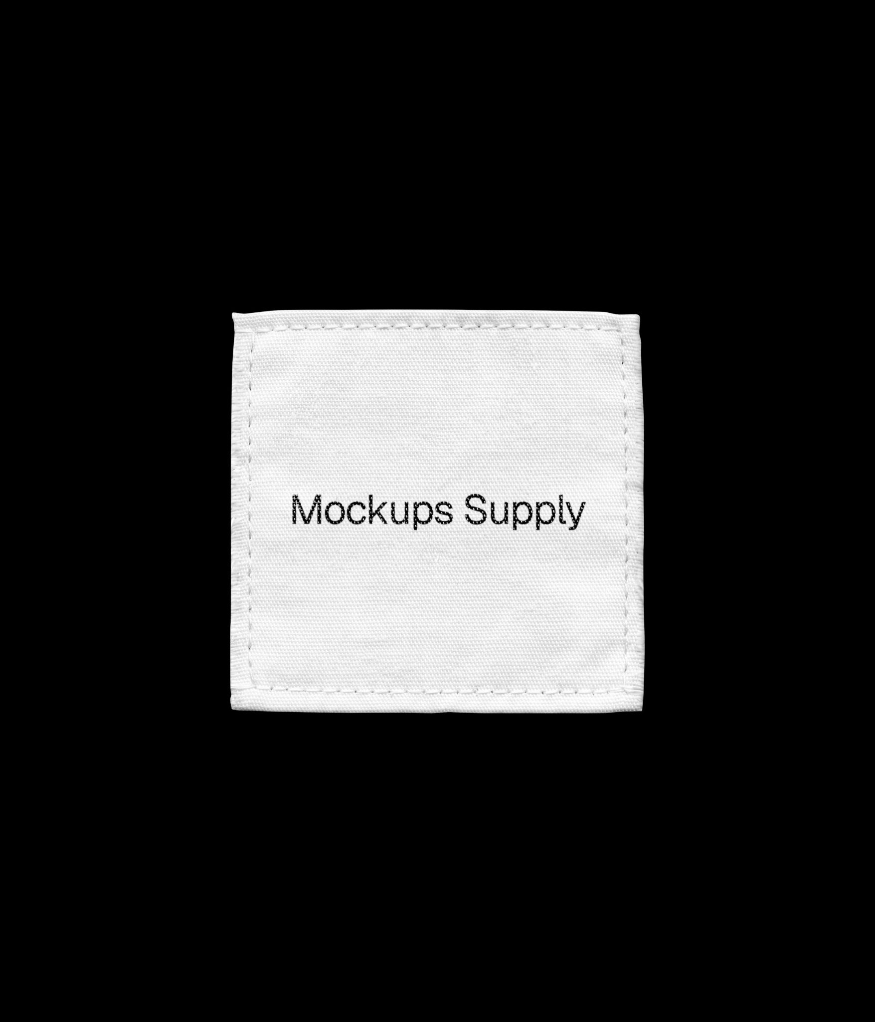 Cotton canvas clothing label mockup with editable branding design and realistic fabric texture download