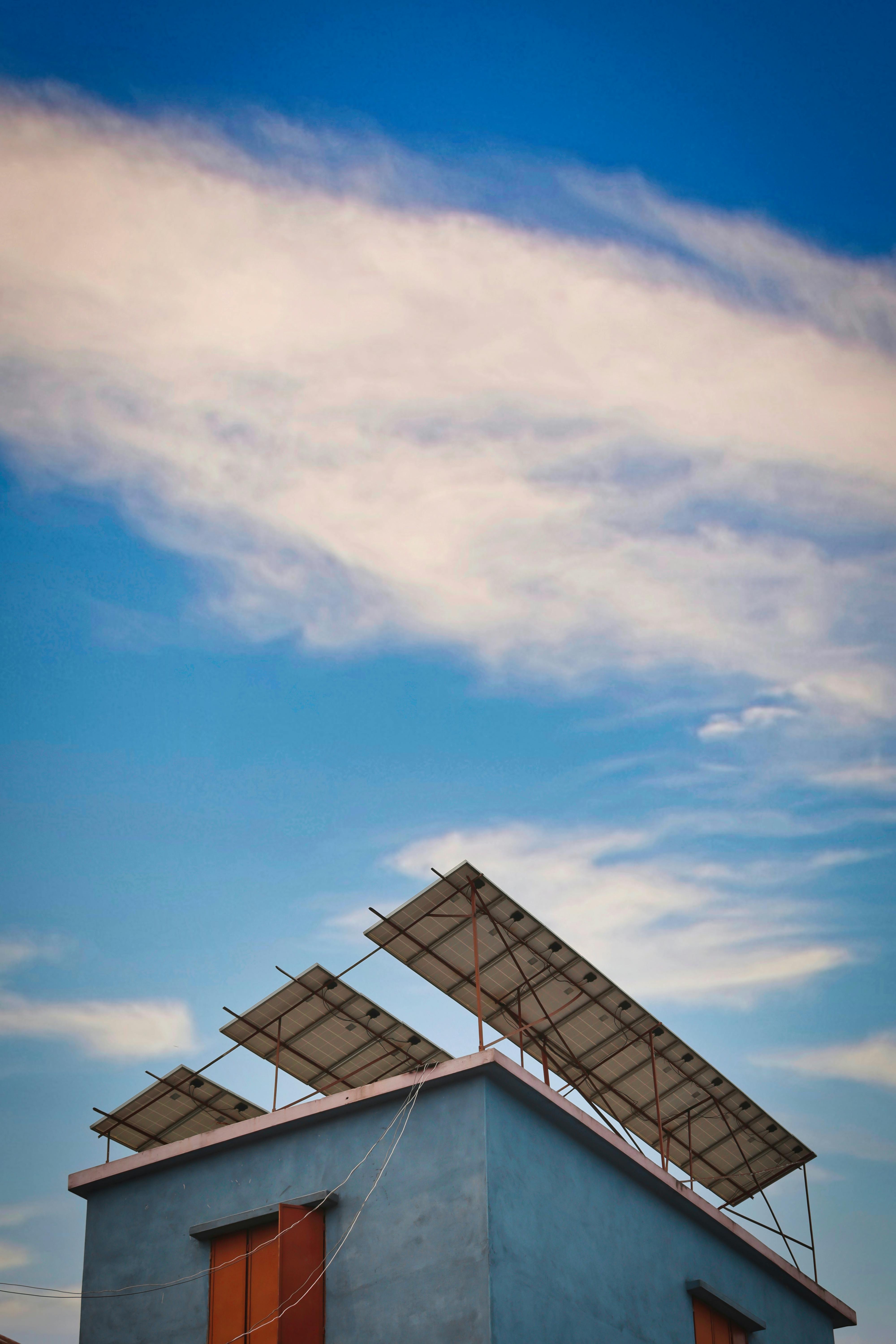 A solar panel that has been installed in a home