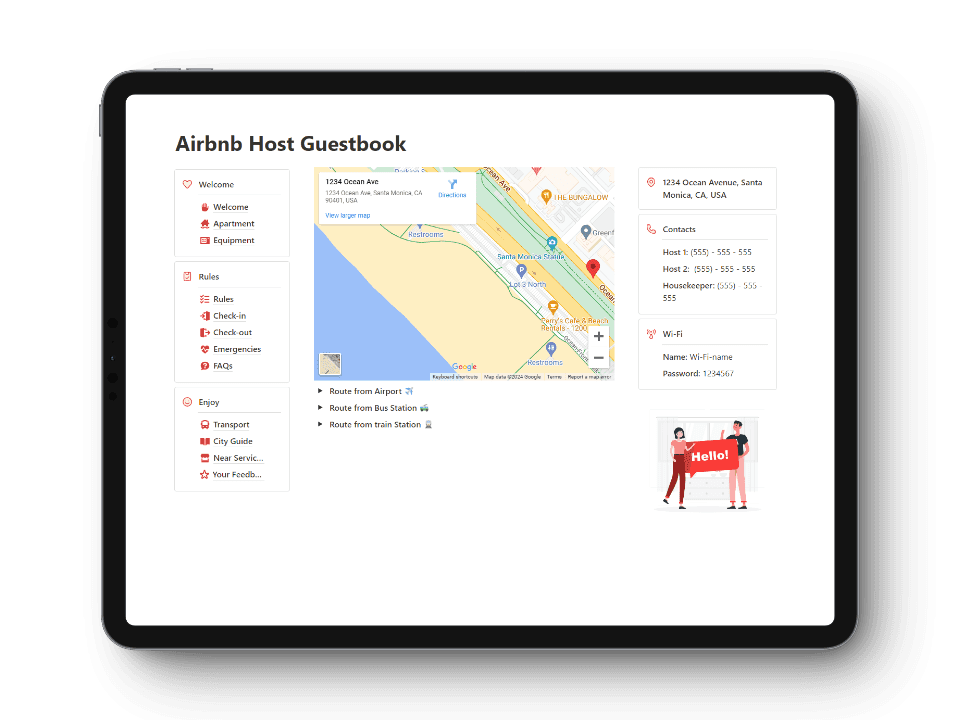 Airbnb Host Guestbook notion template