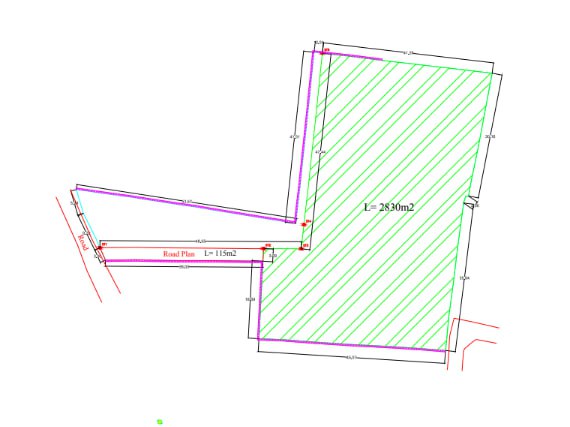 2800 m² land plot in Melasti, Leasehold 35 years