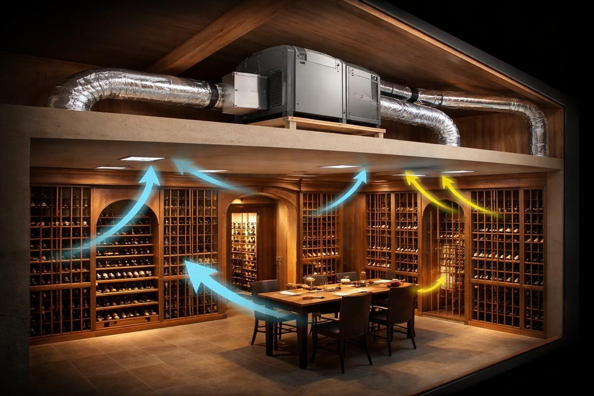 Ducted wine cooling system concept