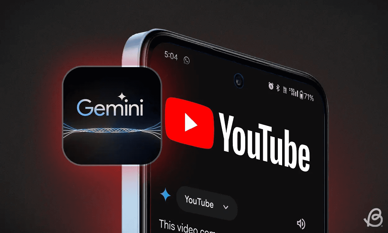 Gemini and YouTube icons on smartphone - Gemini YouTube Video Summarization Feature