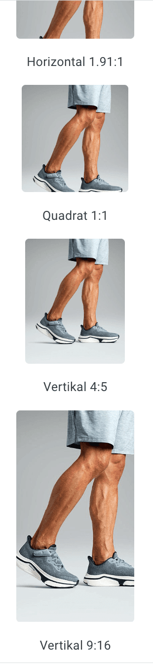 Screenshot aus Google Ads: Performance-Max Asset-Gruppe mit Upload-Dialog für vertikale 9:16-Bildanzeigen und Vorschau der Platzierungen.