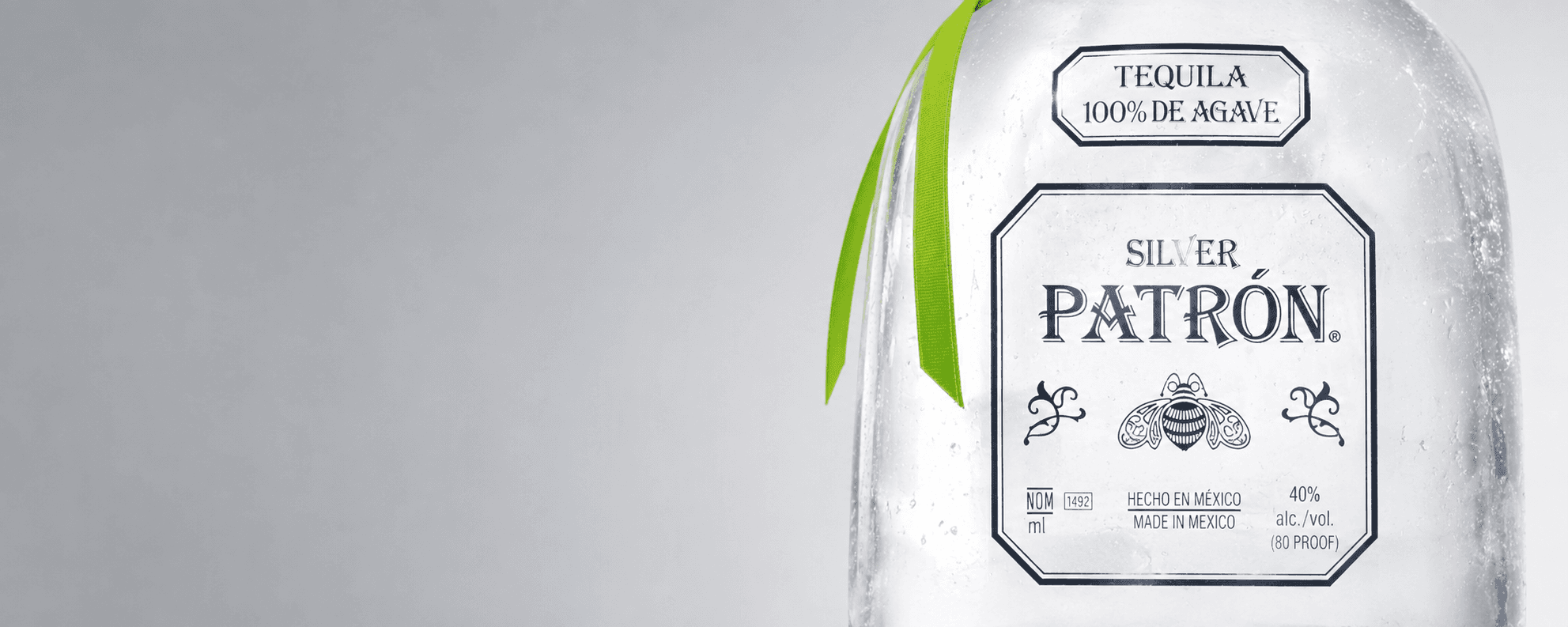Patrón tequila bottle featured in the Simply Perfect brand campaign.