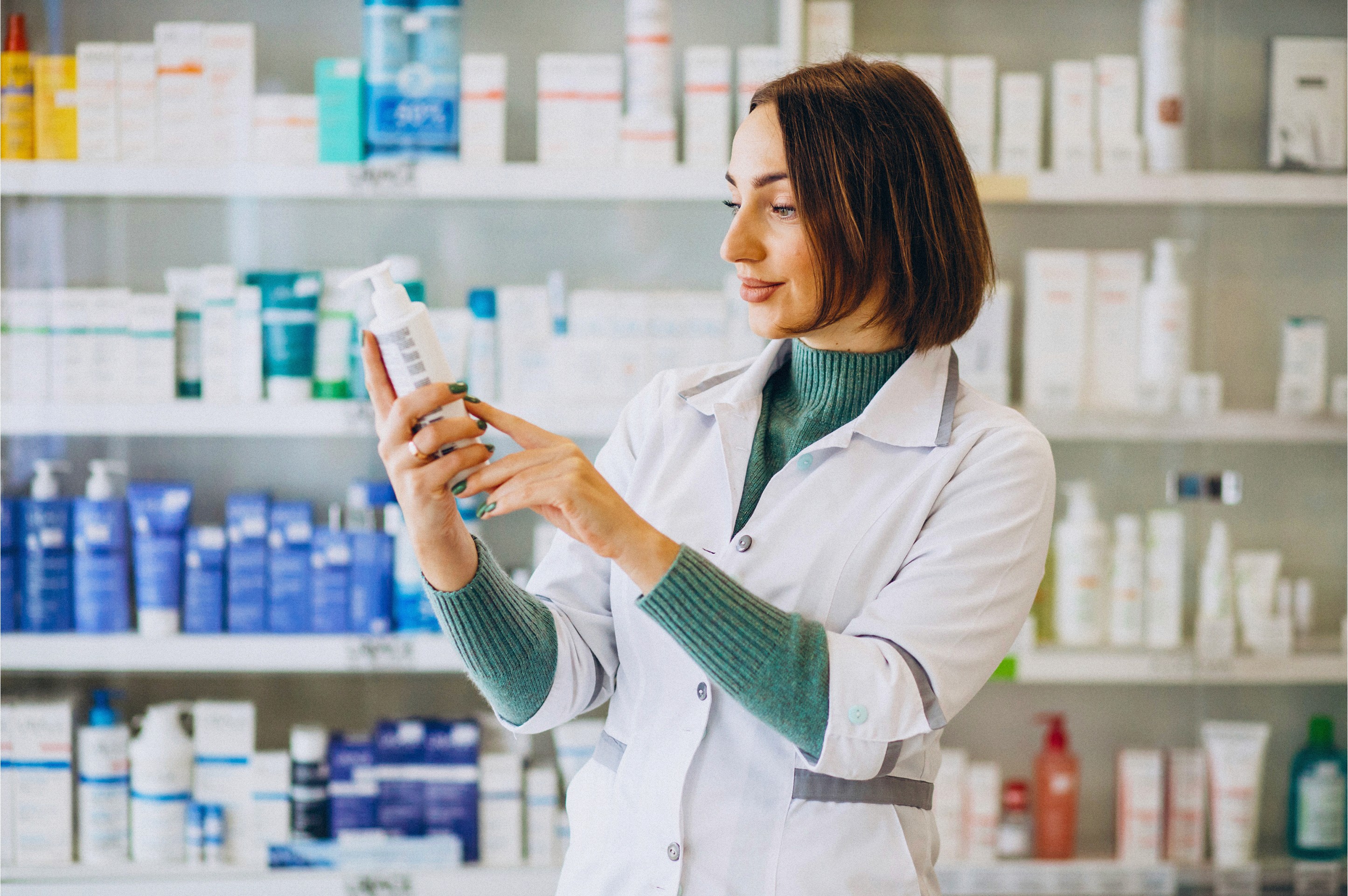 Shelves full of pharmaceutical products
