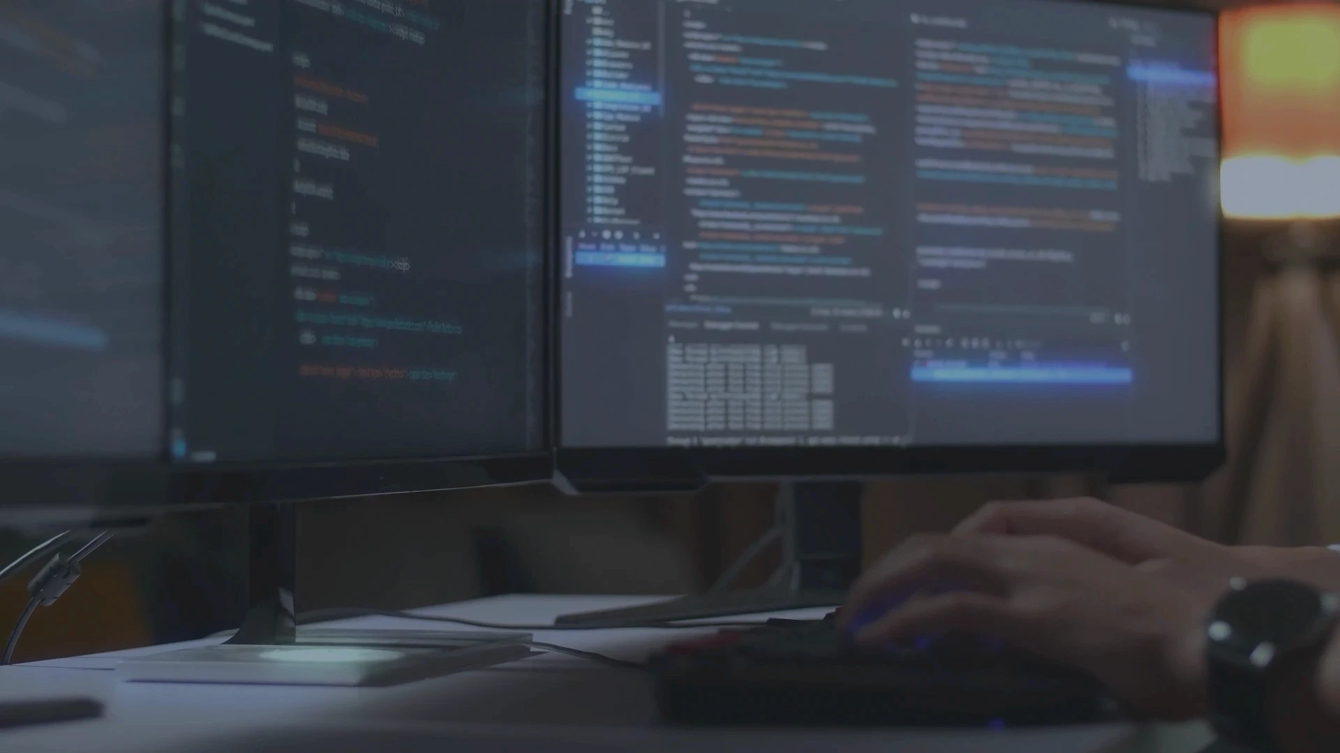 The image illustrates custom software development services for scalable and secure business applications.