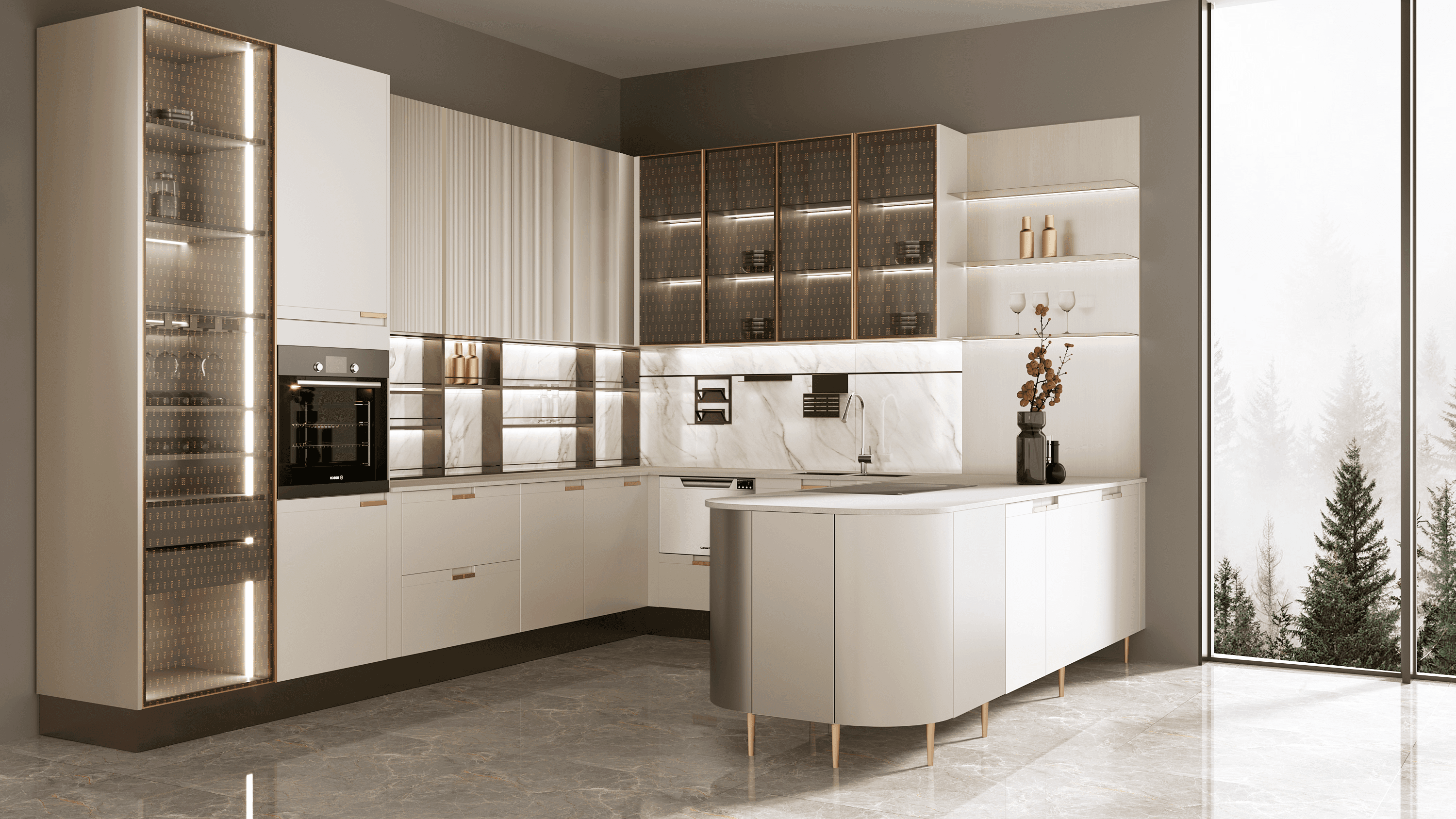 A profile view of a woman with a sleek bun, wearing a dark blazer against a softly lit background.