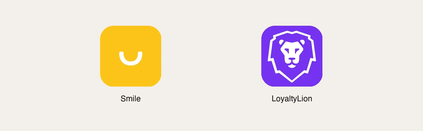 App icons from the Shopify App Store: Smile, LoyaltyLion