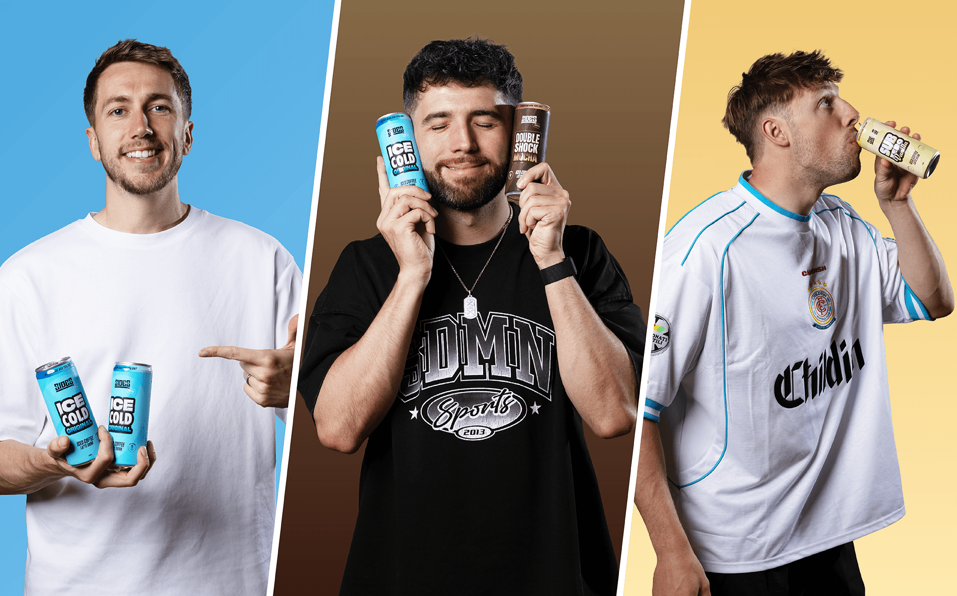 Sidemen holding sides coffee