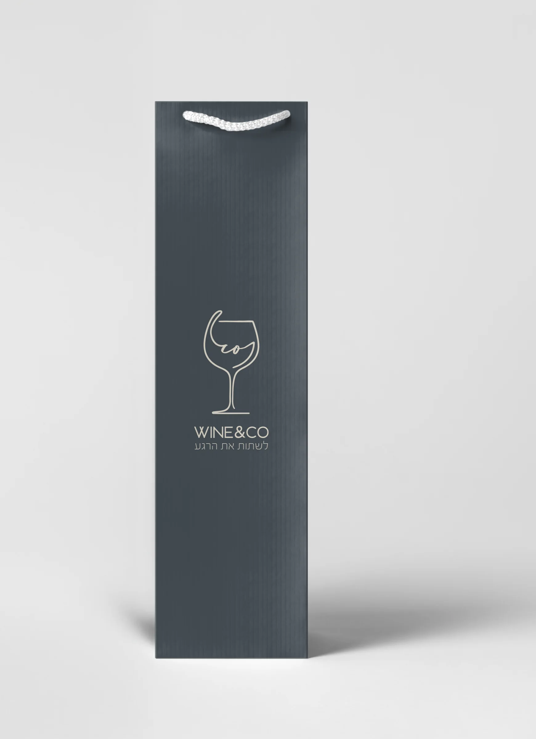 Wine&Co, black bottle gift bag mockup
