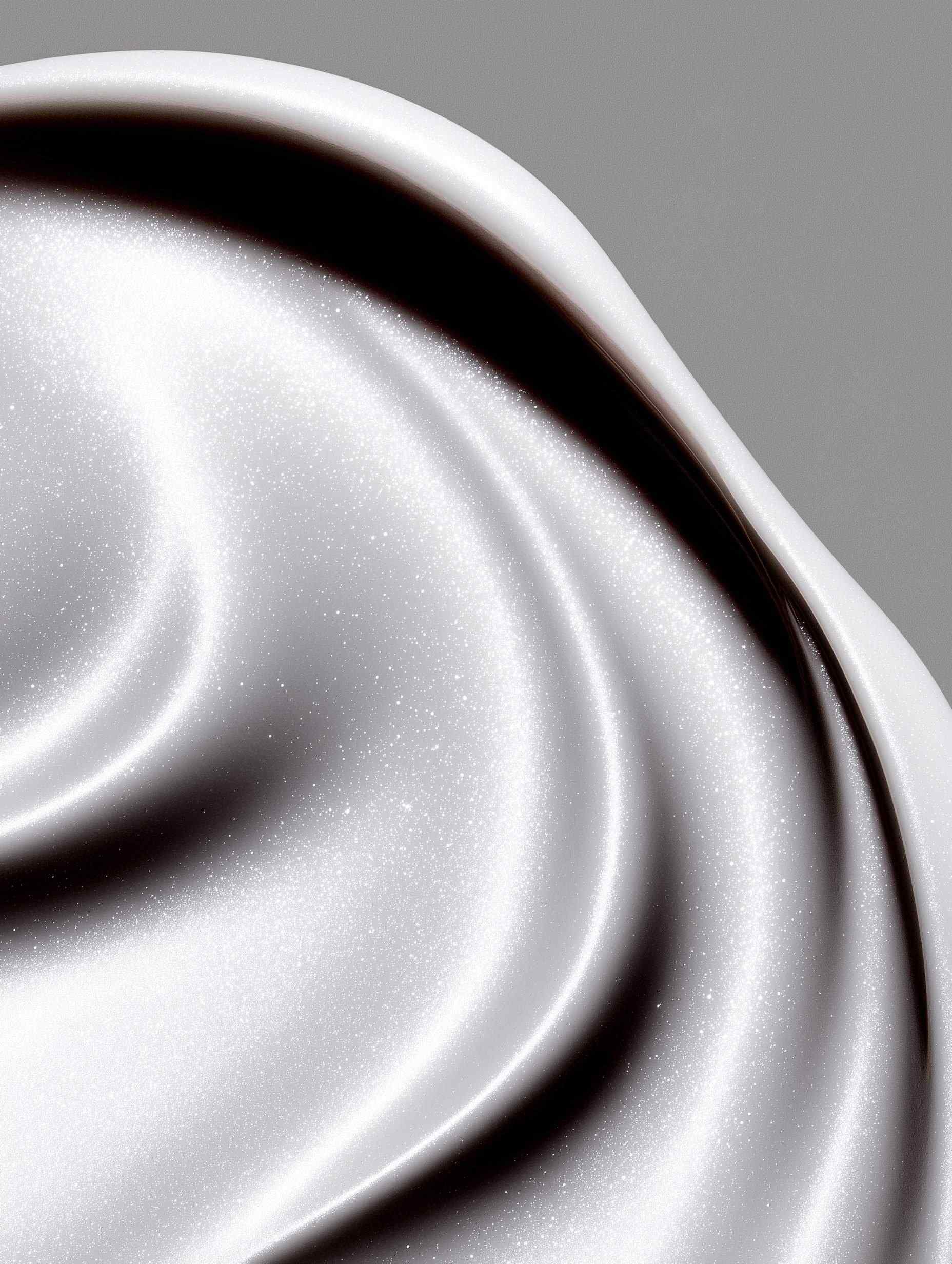 Glossy white gel with iridescent pearlescent finish