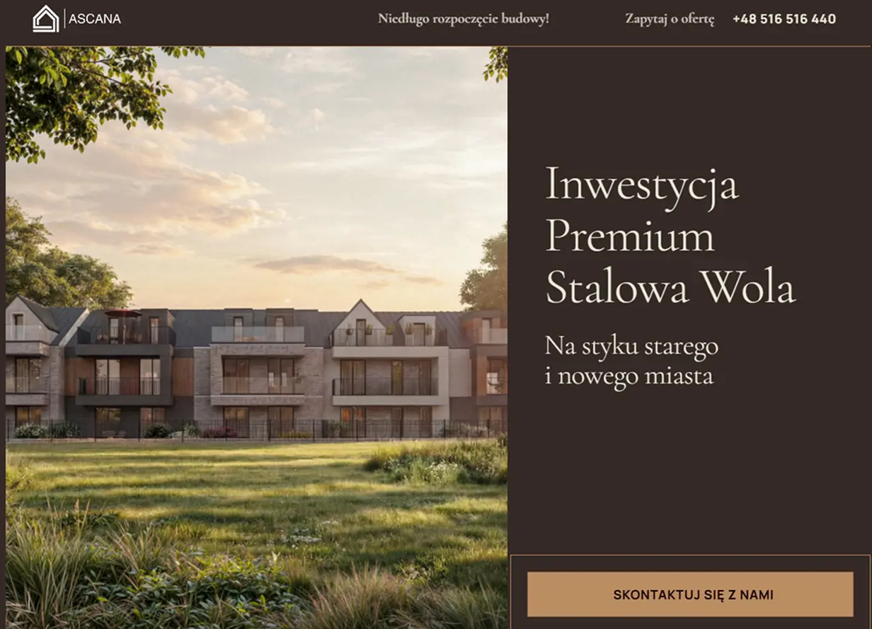Strona Internetowa promocja dewelopera s3 real estate