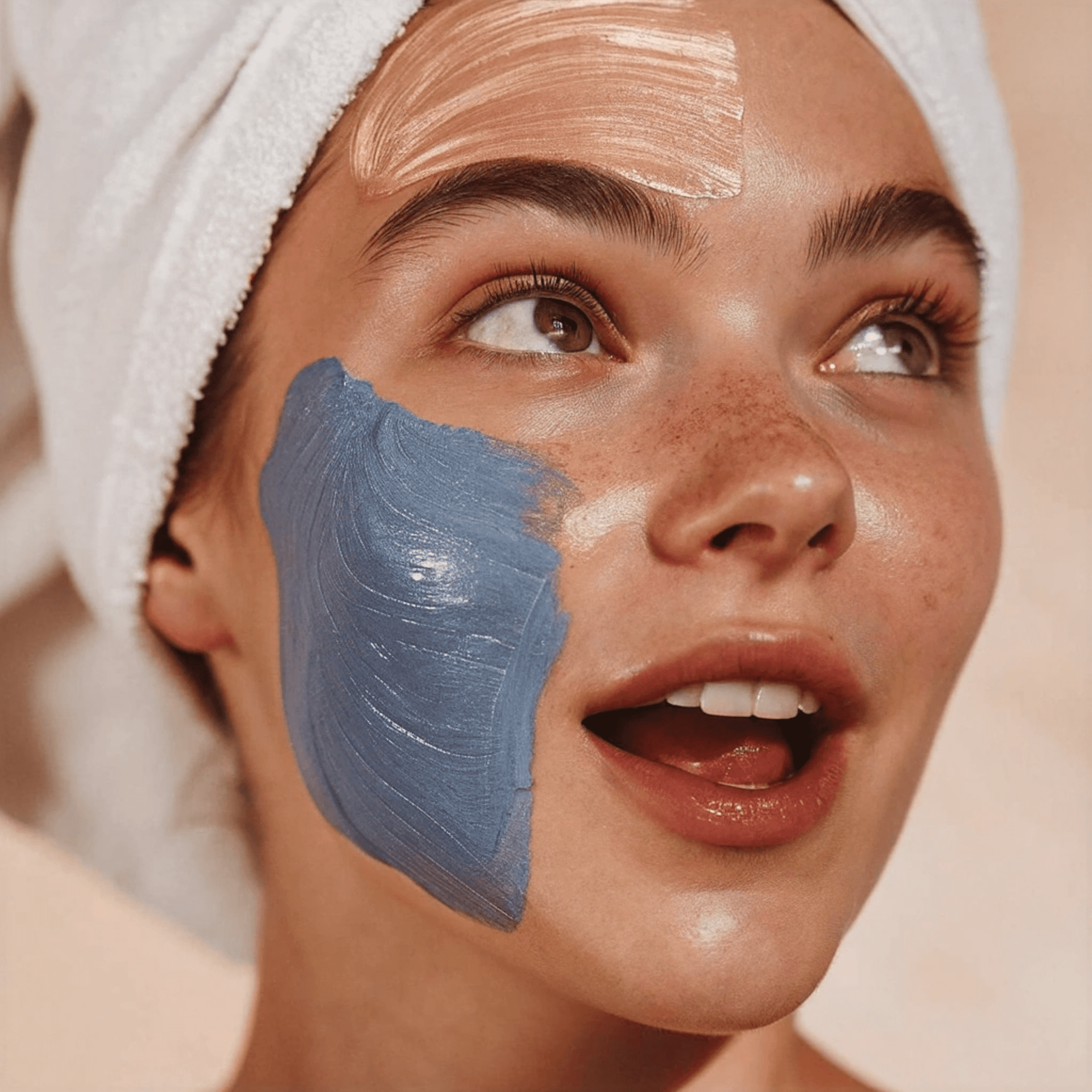 Screens from the Nuvē app showing personalized skin analysis and daily care insights.