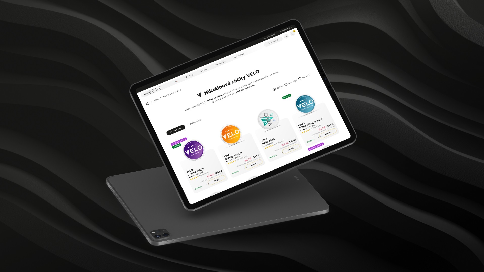 Tablet zobrazující návrh pro BAT Inspiration Store