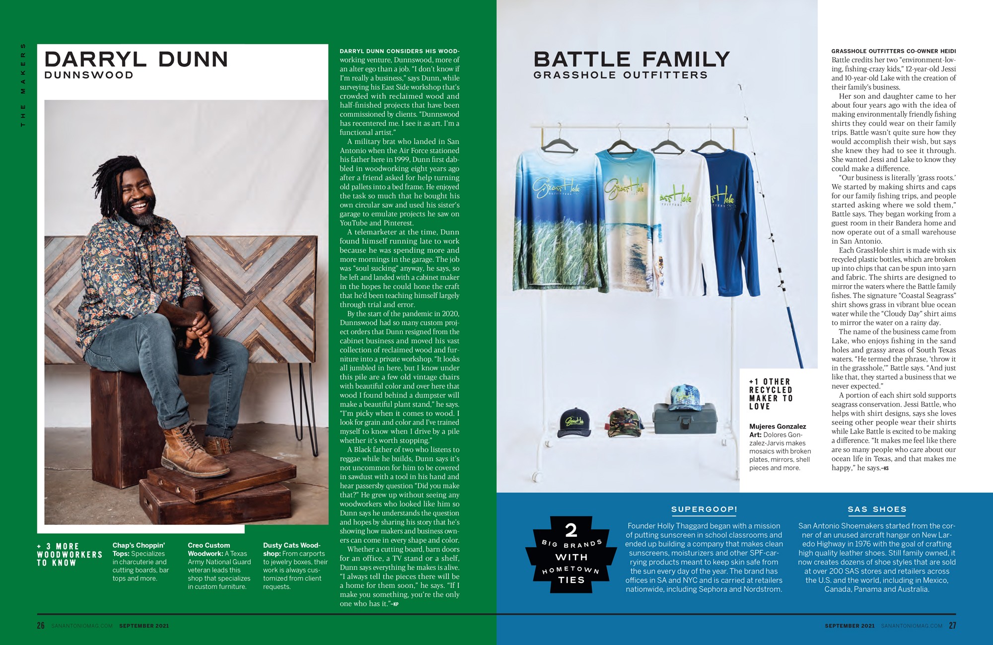 Magazine spread for Meet the Makers story