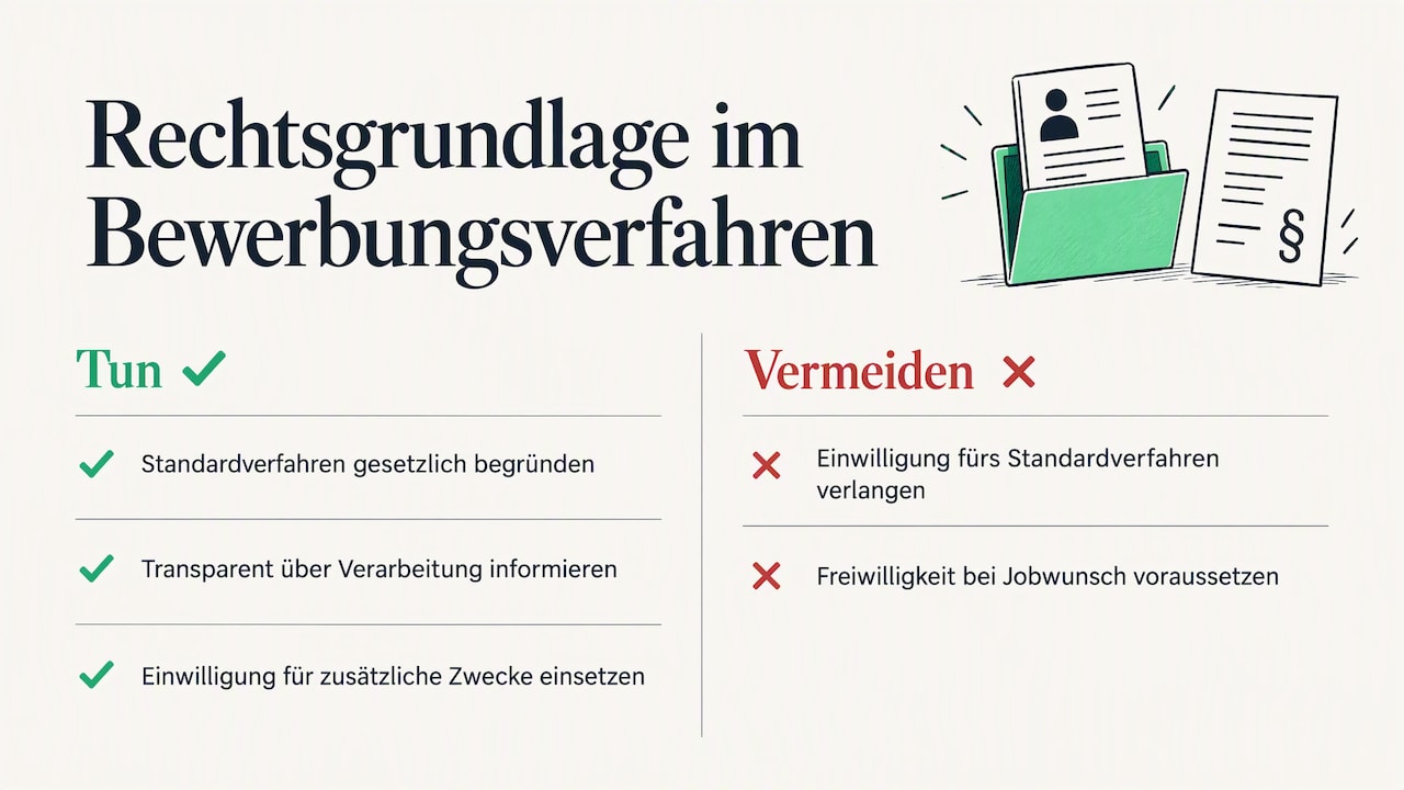1. Warum das Bewerbungsverfahren meist keine Einwilligung braucht — overview diagram