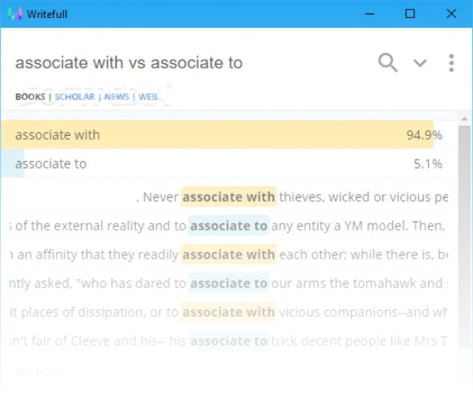 Writefull Grammar Checker in Word Screenshot